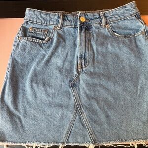 Denim Co Blue Denim Mini Skirt Raw Hem Distressed Y2K Casual Size 8